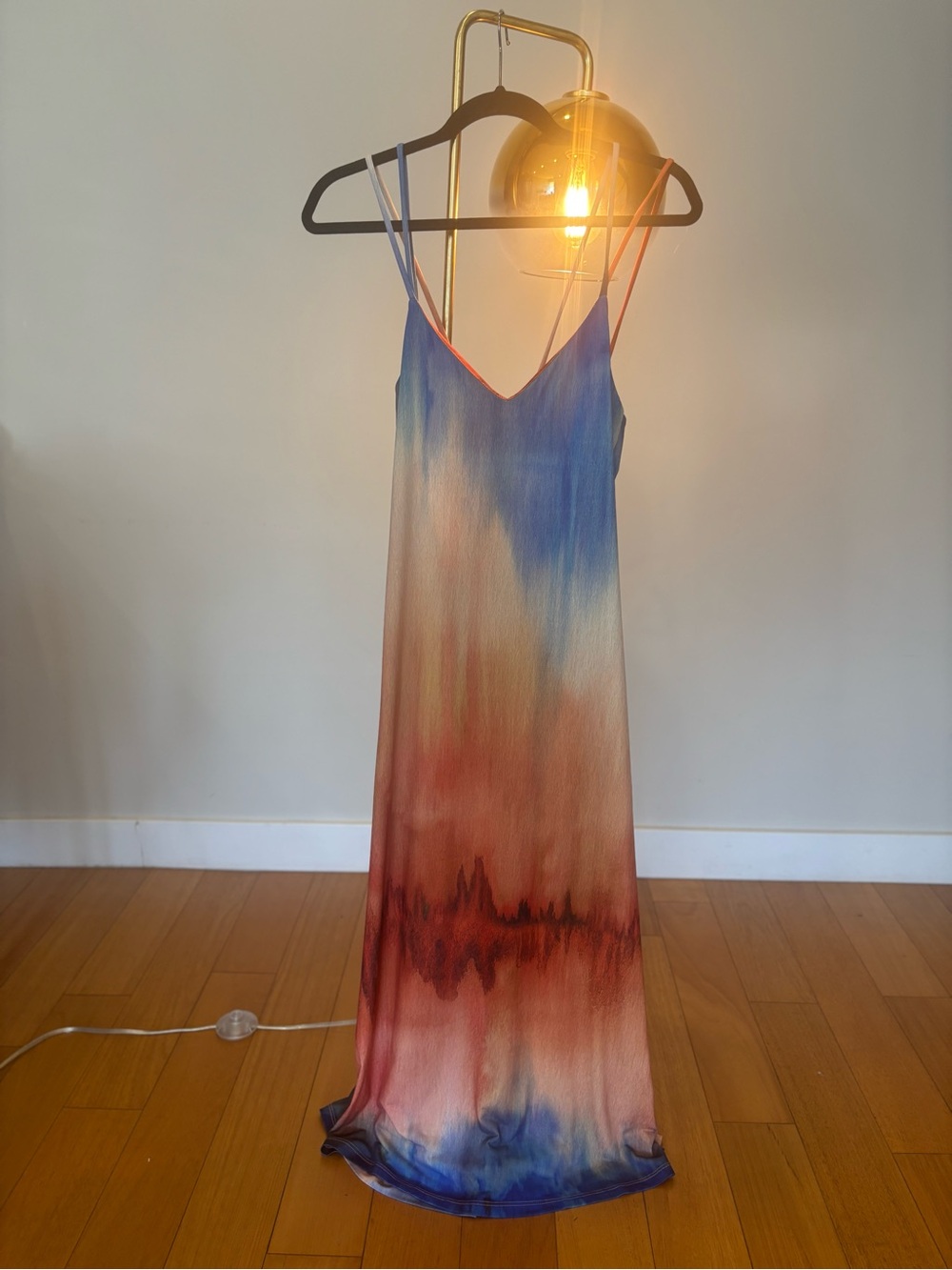 Ombre Slip Dress in Blue, Orange and Red